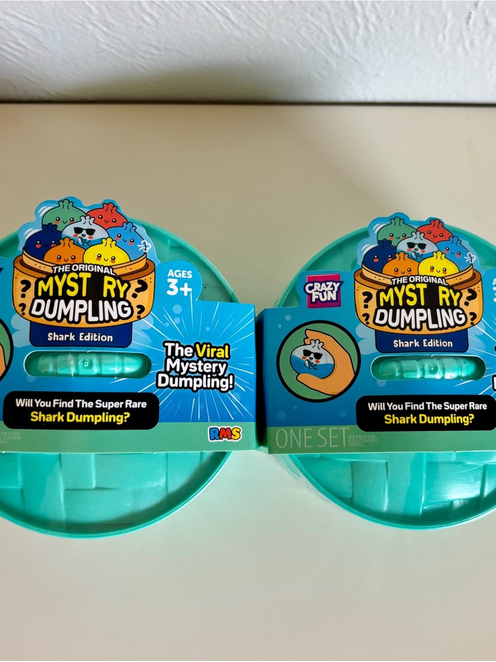 Mystery Dumpling Shark Edition Toy Set - Teal set of two